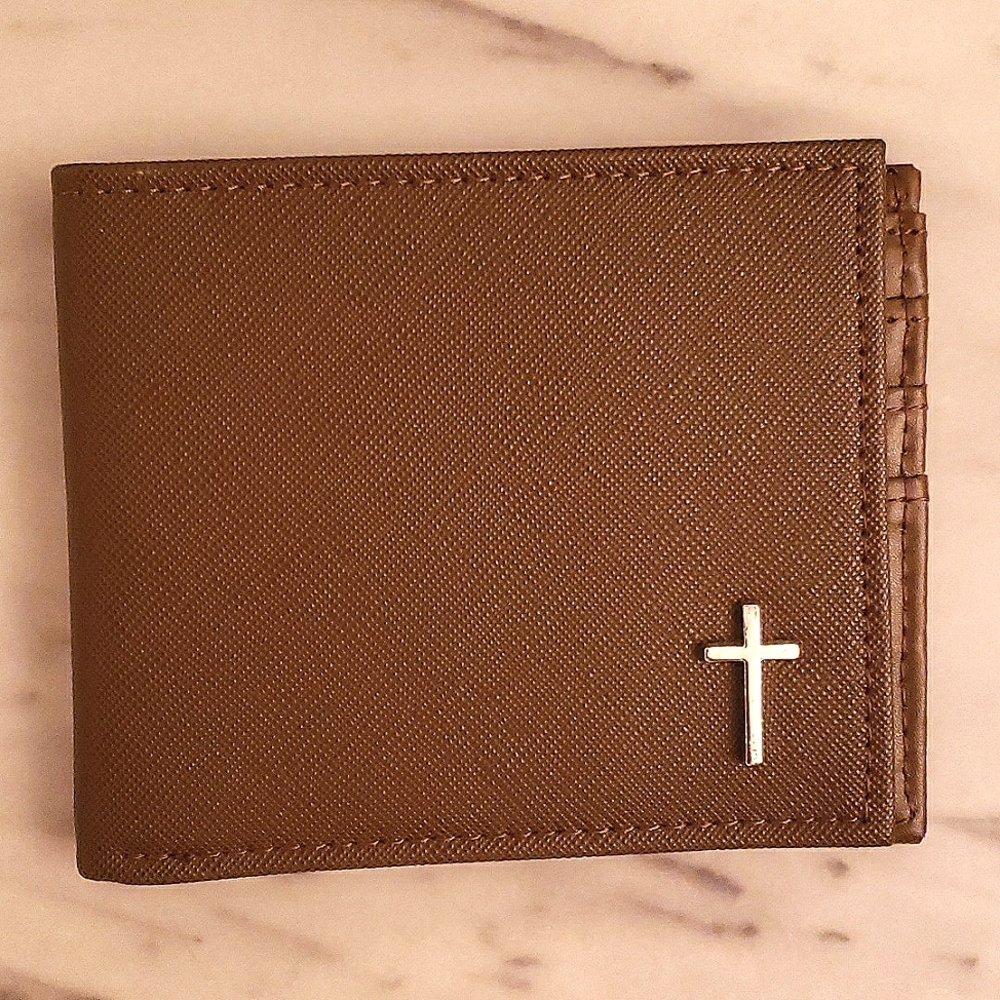 Mens Wallet with Cross - Picture 1 of 4